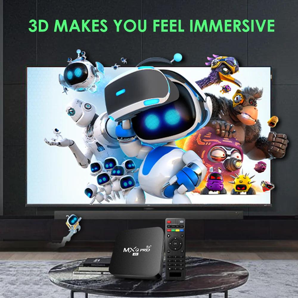 Novo Smart TV Box MXQ-PRO 4K HD Android 10.0 Smart TV Box 2.4/5G Dual-WIFI 3D Video Media Player Home Theater TV Set-top Box