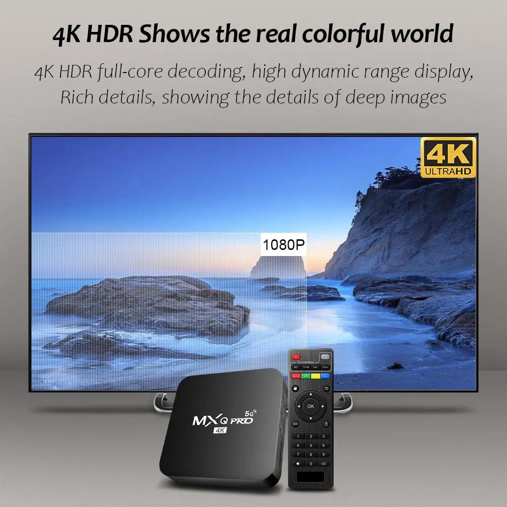 Novo Smart TV Box MXQ-PRO 4K HD Android 10.0 Smart TV Box 2.4/5G Dual-WIFI 3D Video Media Player Home Theater TV Set-top Box