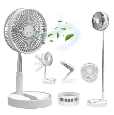 Bivolt Super Silent Foldable 7200mAh Retractable With 3 Speeds Adjustable Height 1m Wireless Rechargeable Portable Fan