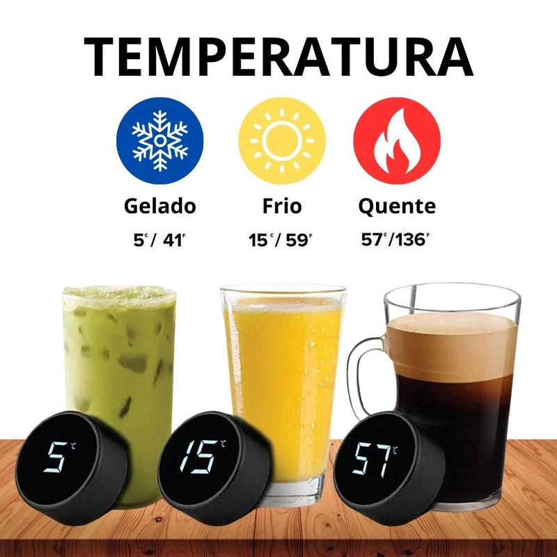 Garrafa Térmica à Vácuo 500ml Com Medidor De Temperatura Digital Display Garrafinha De Água Com Suporte De Chá A Prova De Vazame