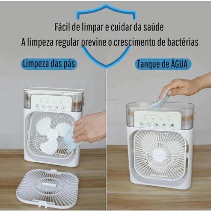 Ventilador pequeno refrigerador de ar, 3 em 1, ar condicionado, luz noturna LED, umidificador portátil, ajuste de ar, escritório, casa, novo