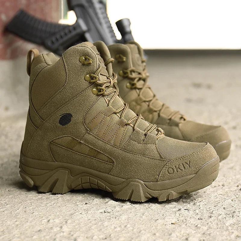 Men's Platform Boots Ankle Boots for Mens Desert Waterproof Working Safety Shoes Outdoor Hiking Shoes Men Climbing Boots 2024