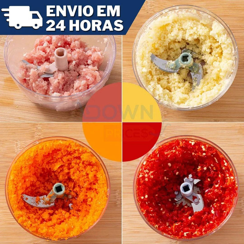 Mini Triturador de Alimentos Manual de 3 Lâminas