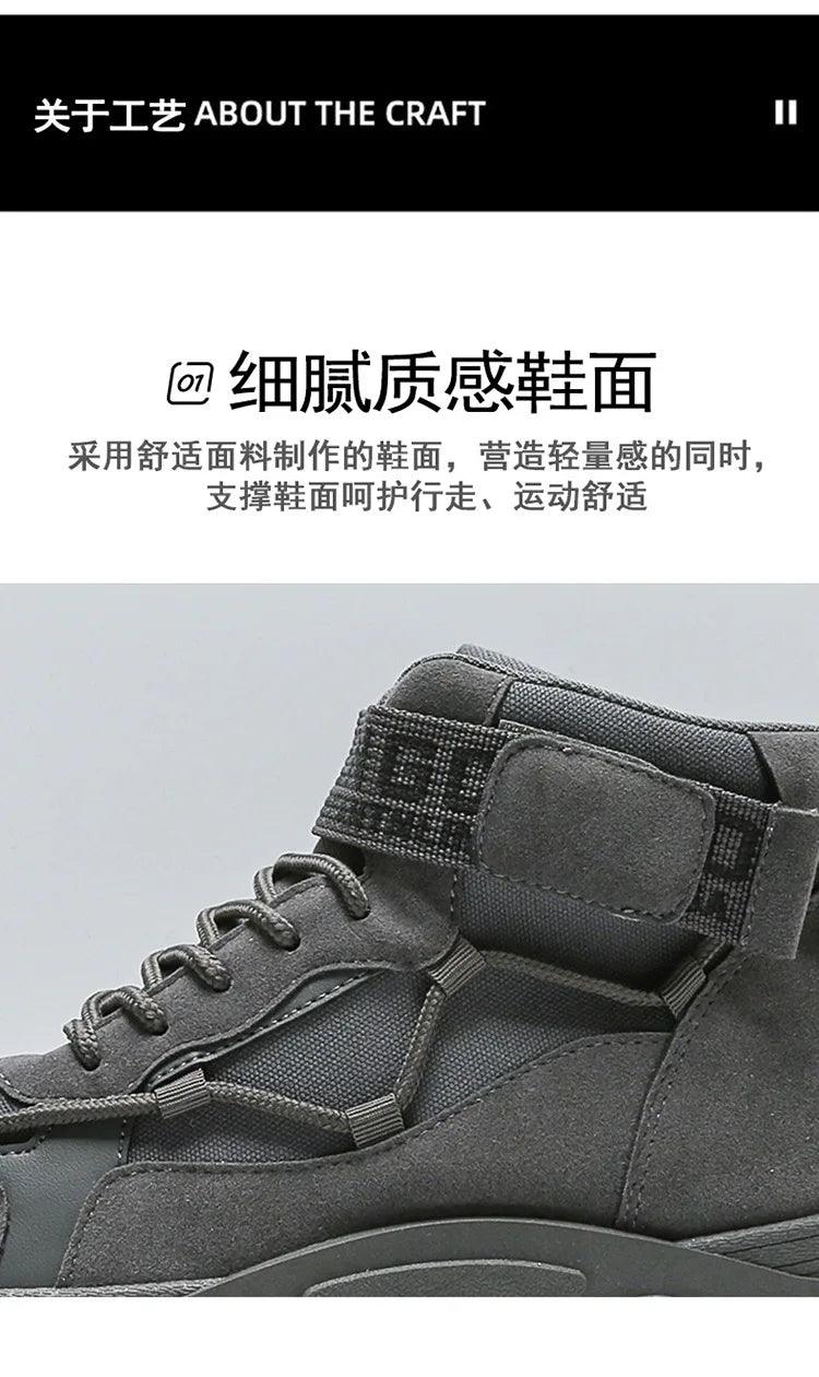 2024 Men Boots Tactical Military Combat Boots Men Ankle Boots  Outdoor Hiking Shoes Light Non-slip Men Desert Botas Working Shoe