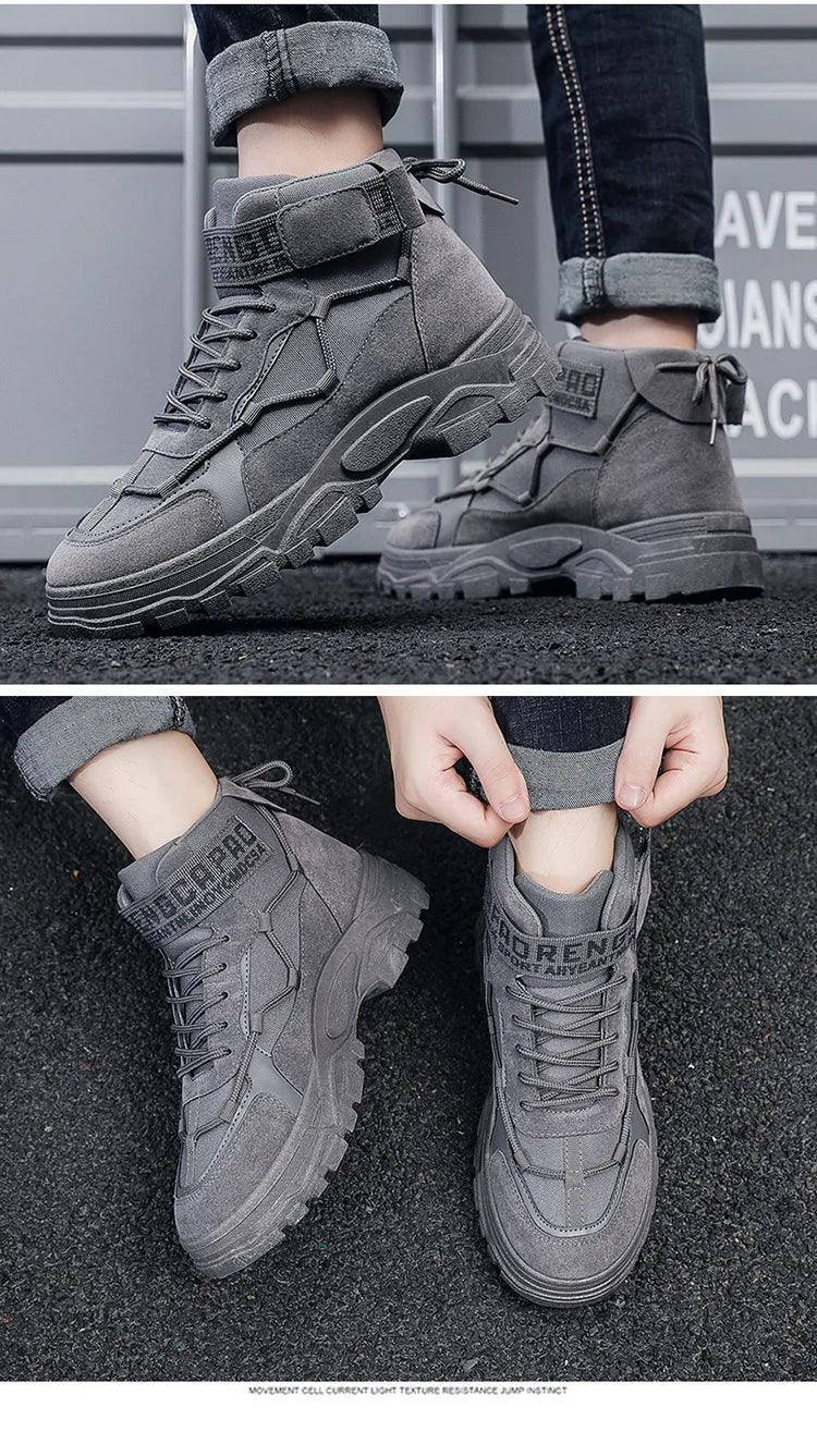 2024 Men Boots Tactical Military Combat Boots Men Ankle Boots  Outdoor Hiking Shoes Light Non-slip Men Desert Botas Working Shoe