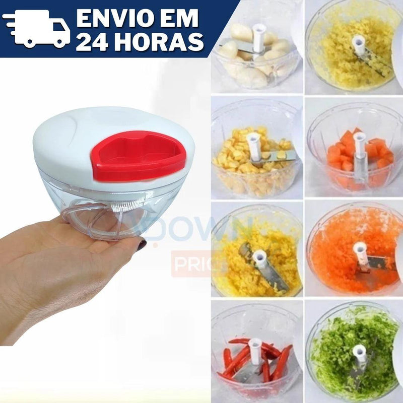 Mini Triturador de Alimentos Manual de 3 Lâminas