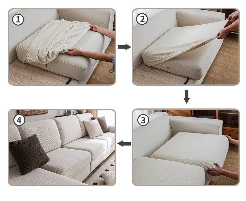 Elastic Sofa Cover Luxury Adjustable Elastic Couch Cover for Living Room Sofa Seat Cover 1 2 3 4 seat l shaped full set