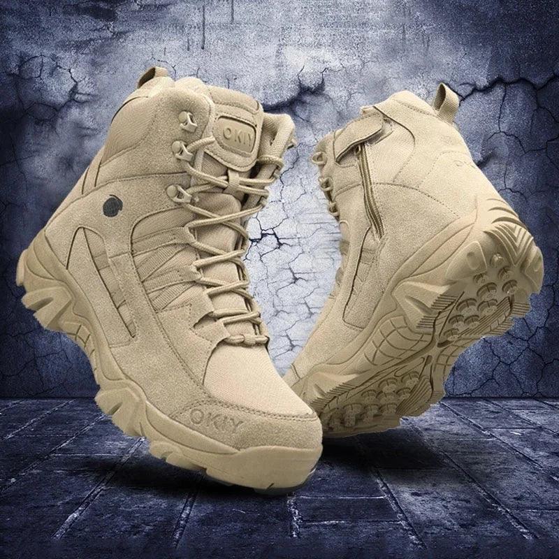 Men's Platform Boots Ankle Boots for Mens Desert Waterproof Working Safety Shoes Outdoor Hiking Shoes Men Climbing Boots 2024