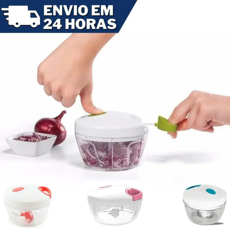 Mini Triturador de Alimentos Manual de 3 Lâminas